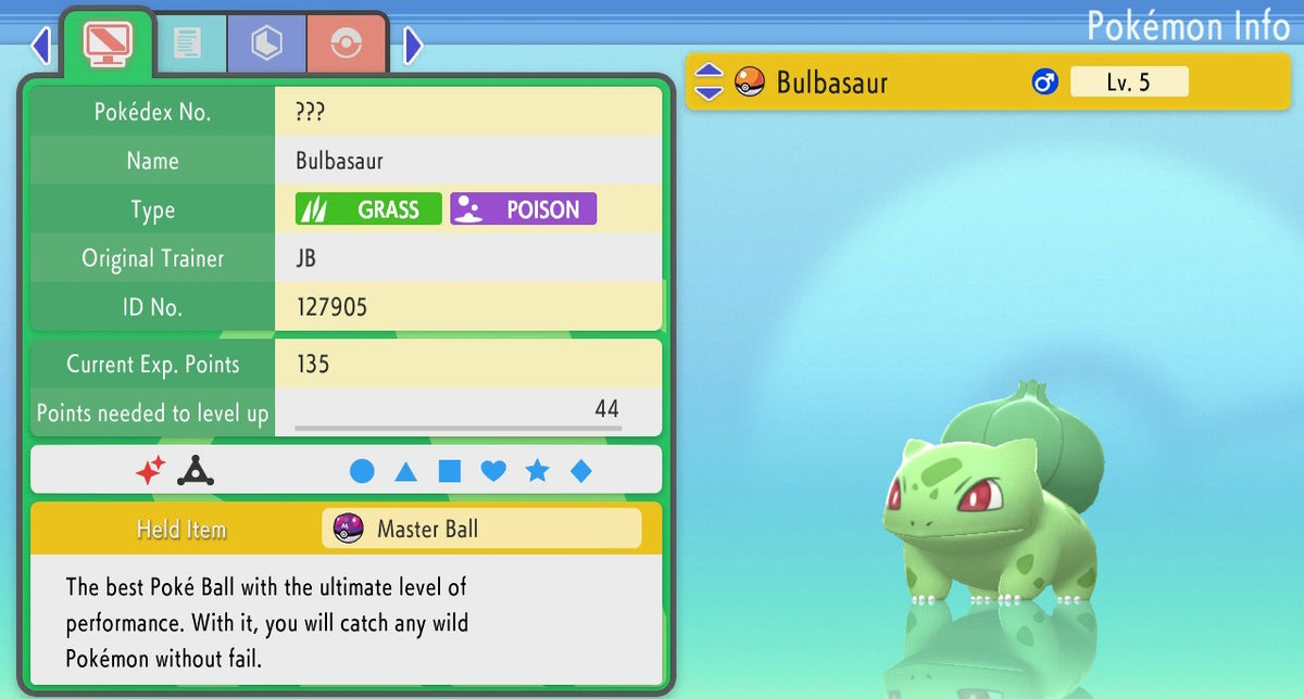 Shiny Bulbasaur/ Pokémon Brilliant Diamond and Shining Pearl