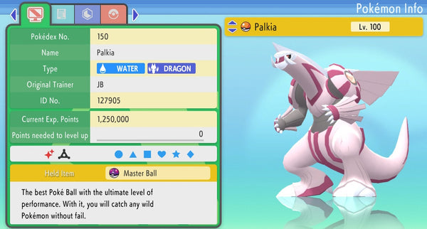 Shiny Legendary Palkia / Pokémon Brilliant Diamond and Shining Pearl / 6IV Pokemon / Shiny Pokemon / Legendary Pokemon